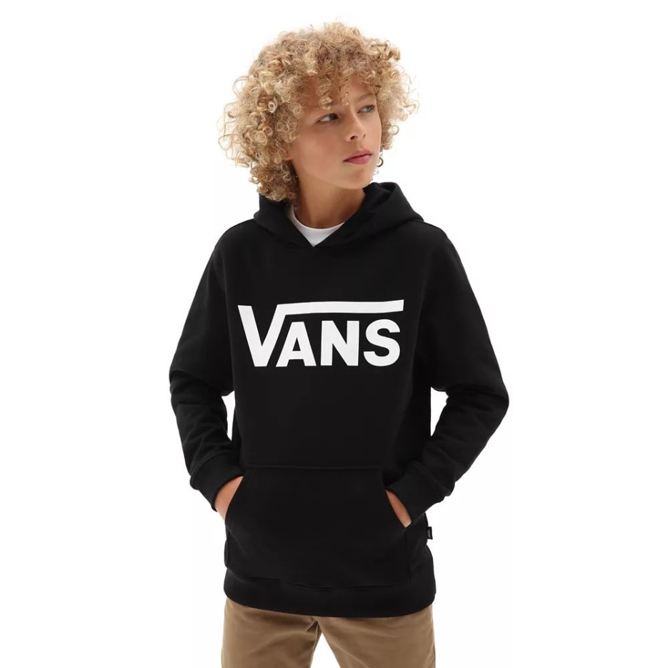 Sweat à Capuche Vans Classic Pull Garçon (8-14 Ans) Noir-blanc