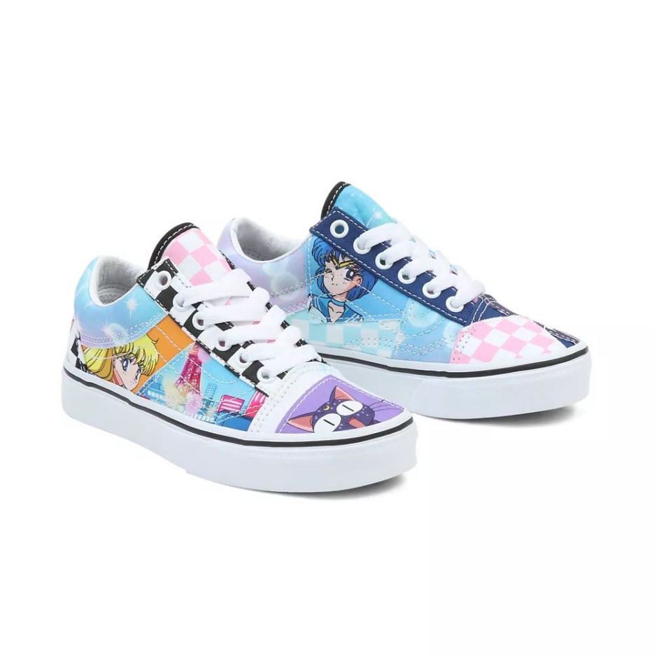 Chaussures Enfant Vans X Pretty Guardian Sailor Moon Old Skool Patchwork (4-8 Ans) Multicolore
