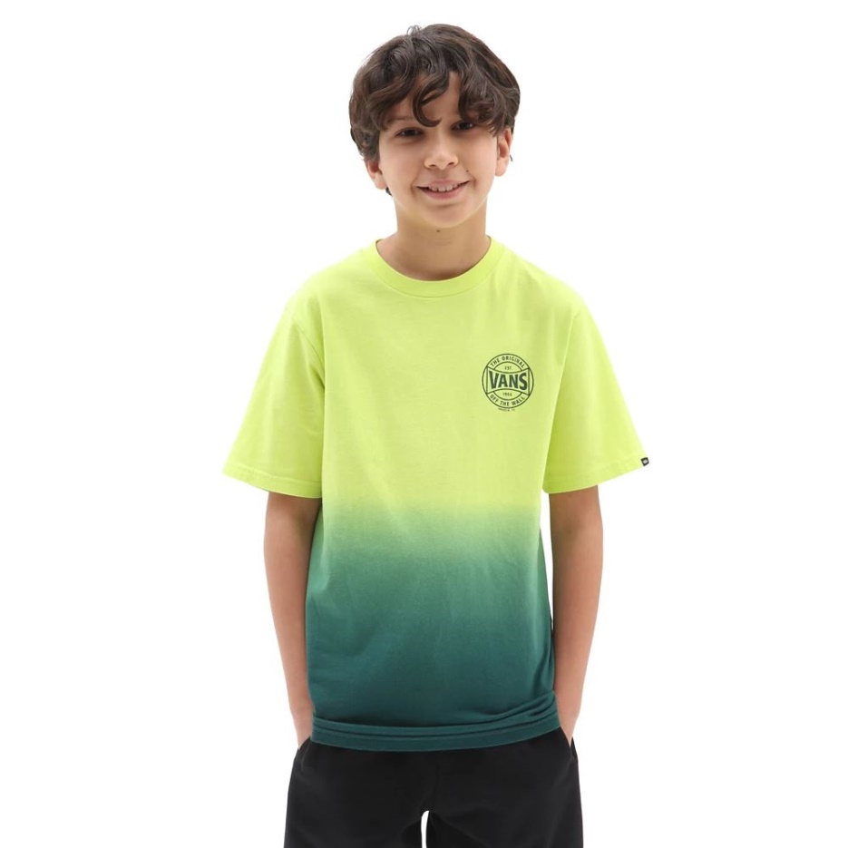 T-shirt Garçons Vans Dip Dye (8-14 Ans) Vert-jaune
