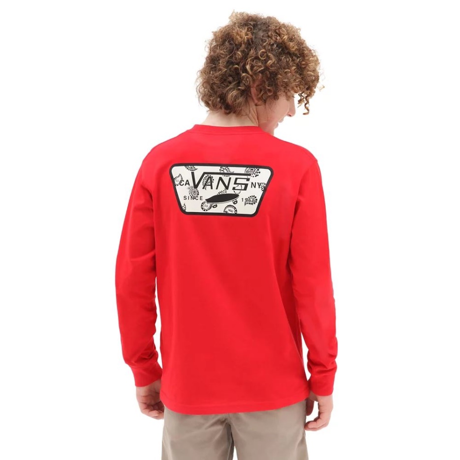 Vans Garçons T-shirt à Patch Dos Intégral Rouge