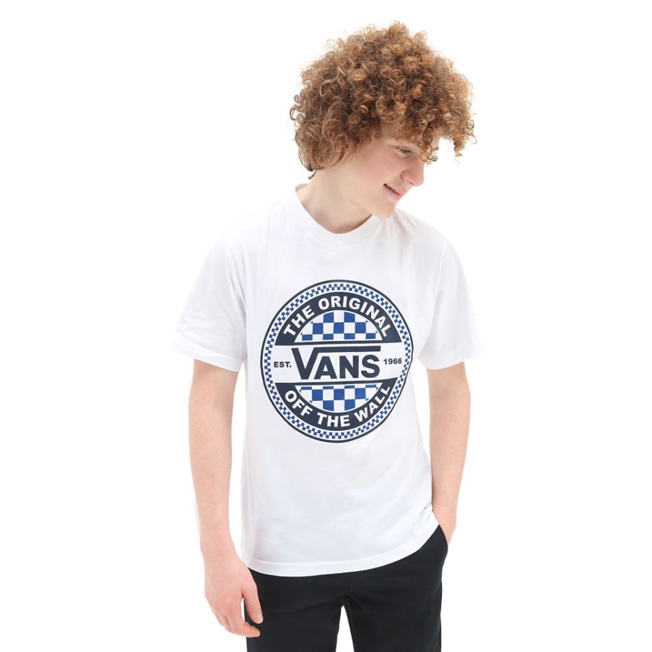 Vans T-shirt Garçons Saison Cercle (8-14 Ans) Blanc