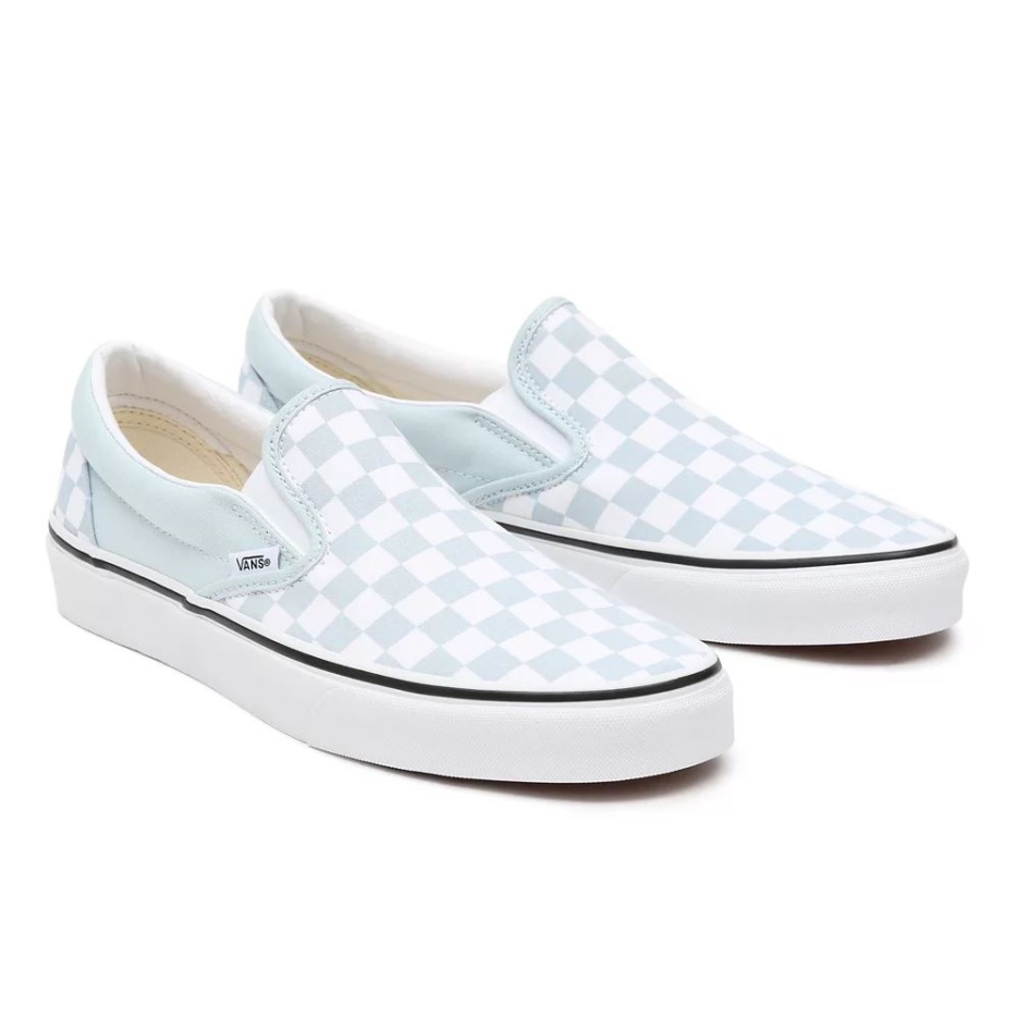 Vans Damier Classique Chaussures à Enfiler Bleu