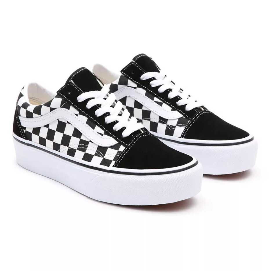 Vans Damier Old Skool Plateforme Chaussures Noir