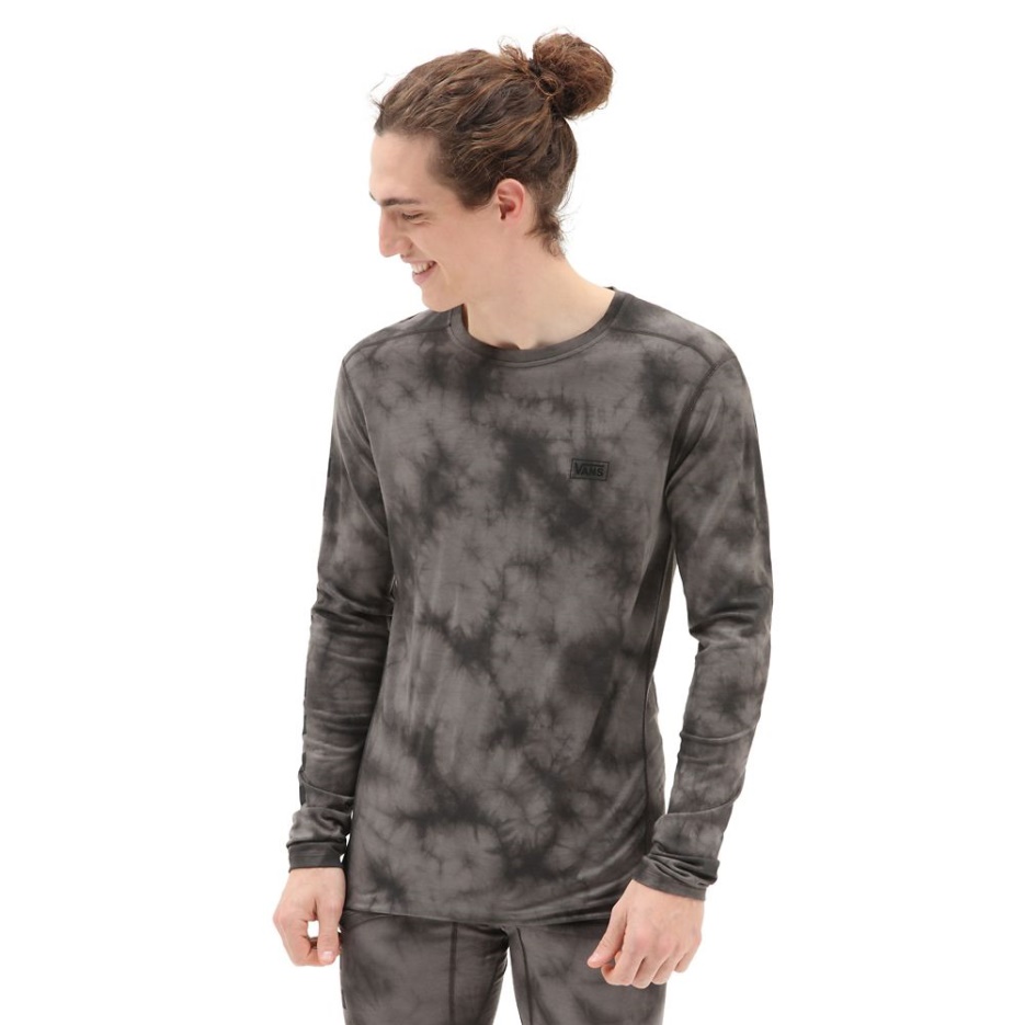 Vans Classic Mérinos Couche De Base Manches Longues T-shirt Ras Du Cou Noir