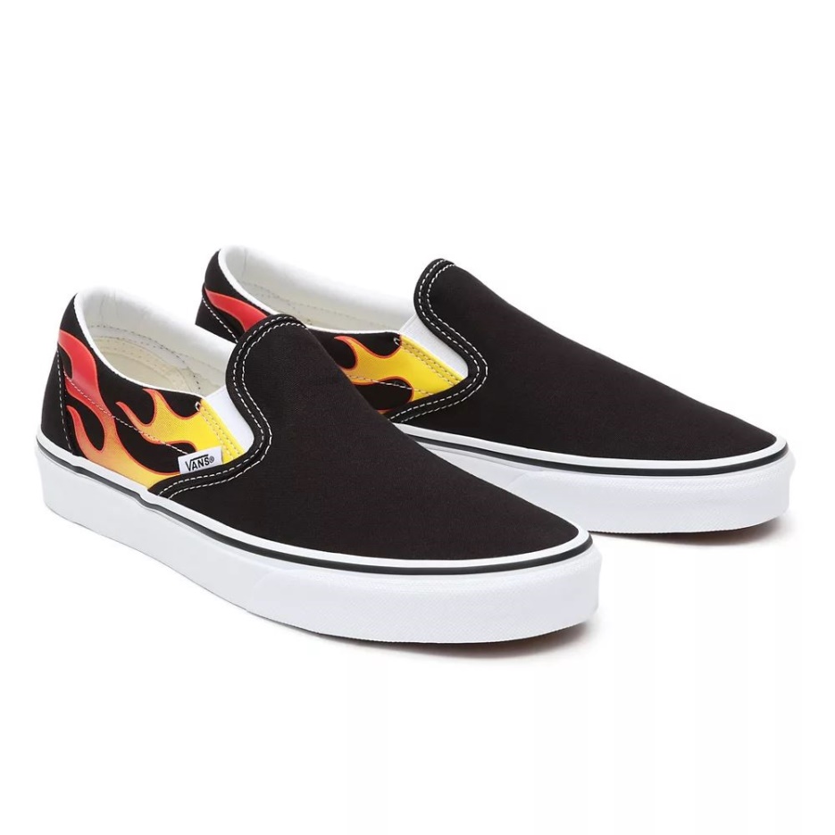 Vans Flamme Classique Chaussures à Enfiler Noir