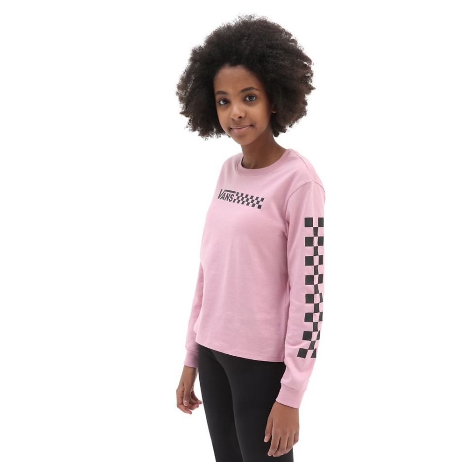 Vans T-shirt Shorty Manches Longues Fille Tableau Noir (8-14 Ans) Rose