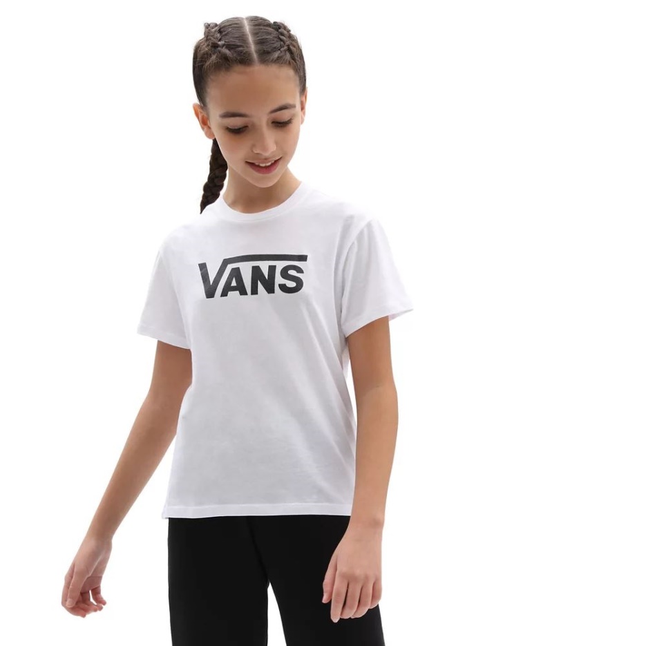 T-shirt Vans Girls Flying V Crew (8-14 Ans) Blanc