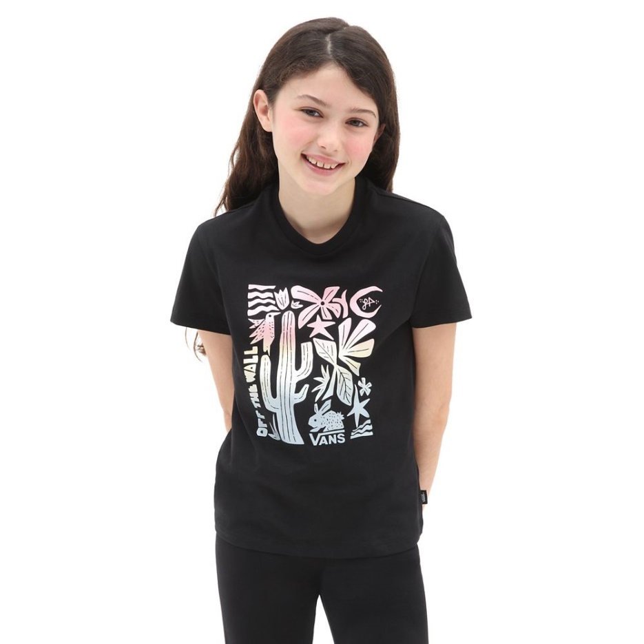 Vans T-shirt Girls Little Lizzie Crew (8-14 Ans) Noir