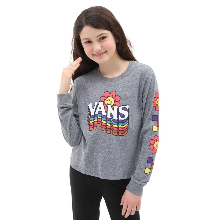 Vans Girls Smile Repeater Shorty Manches Longues (8-14 Ans) Gris