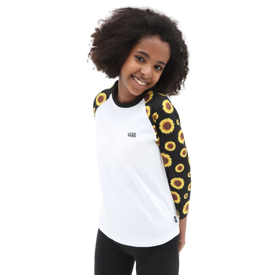 Vans T-shirt Girls Sunlit Raglan (8-14 Ans) Blanc