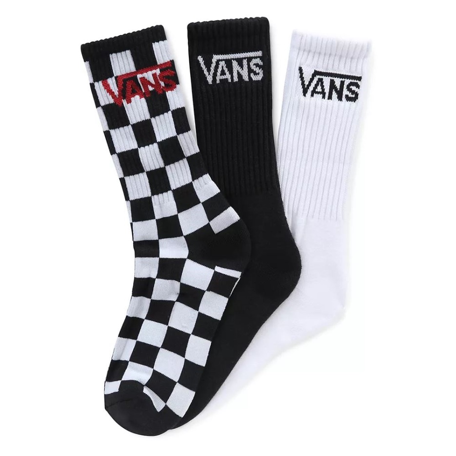 Chaussettes Vans Kids Classic Crew 1-6 (3 Paires) Noir