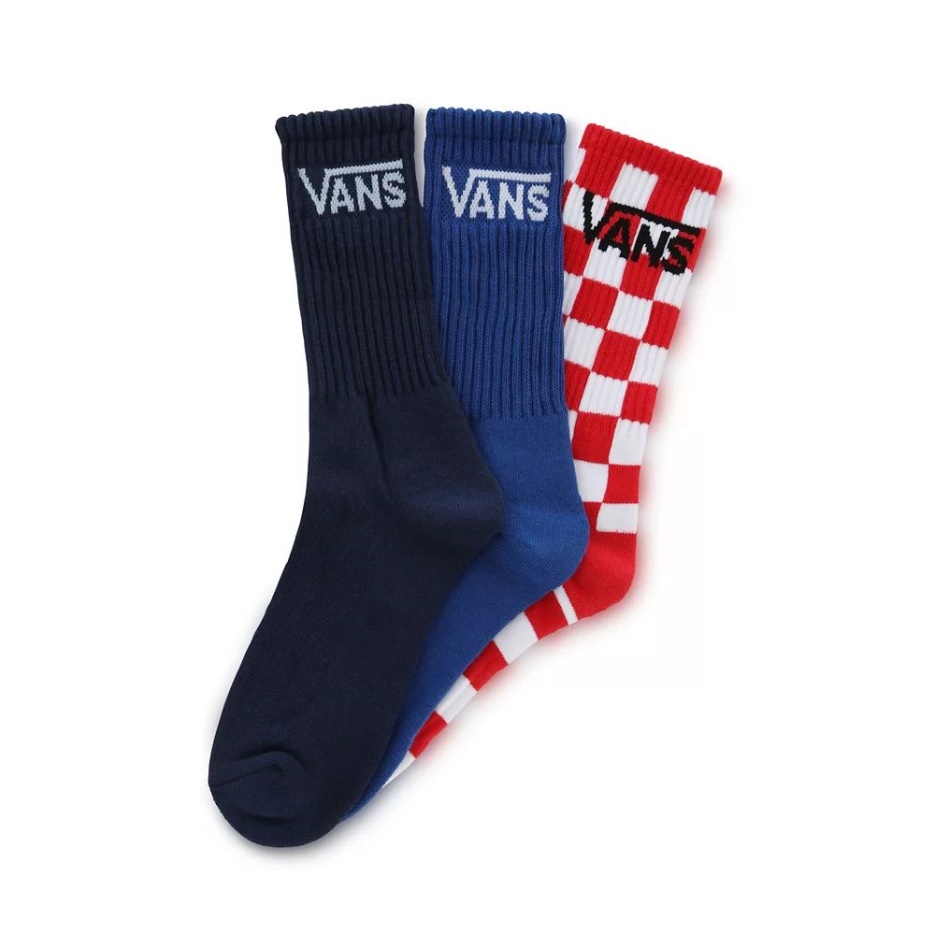 Chaussettes Vans Kids Classic Crew (3 Paires) Bleu