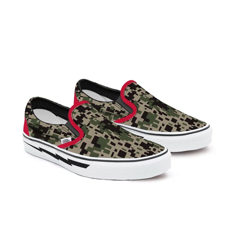Chaussures Vans Kids Customs Pixel Camo Slip-on (4-8 Ans)
