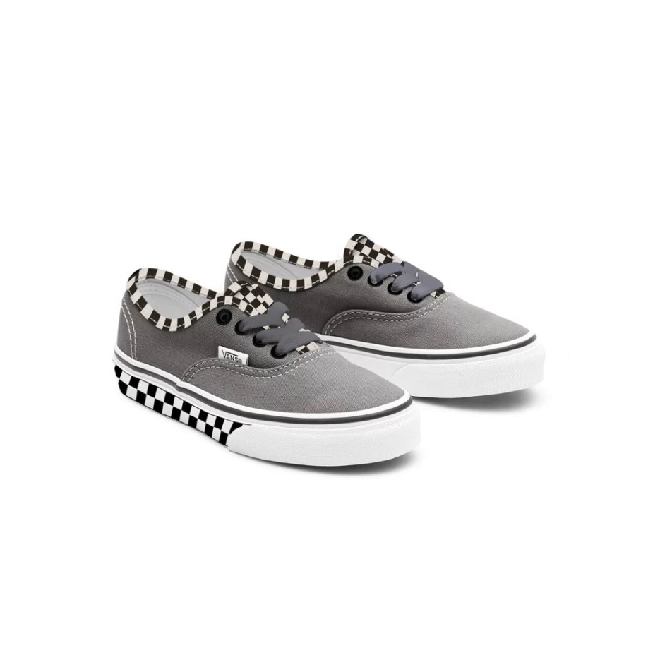 Chaussures Authentiques Vans Kids Customs En Daim Damier (4-8 Ans)