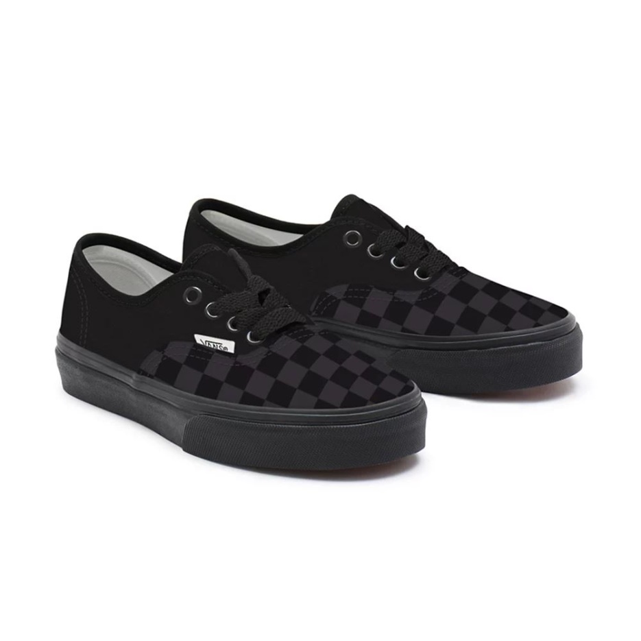 Vans Kids Customs Total Damier Noir Authentique (4-8 Ans)