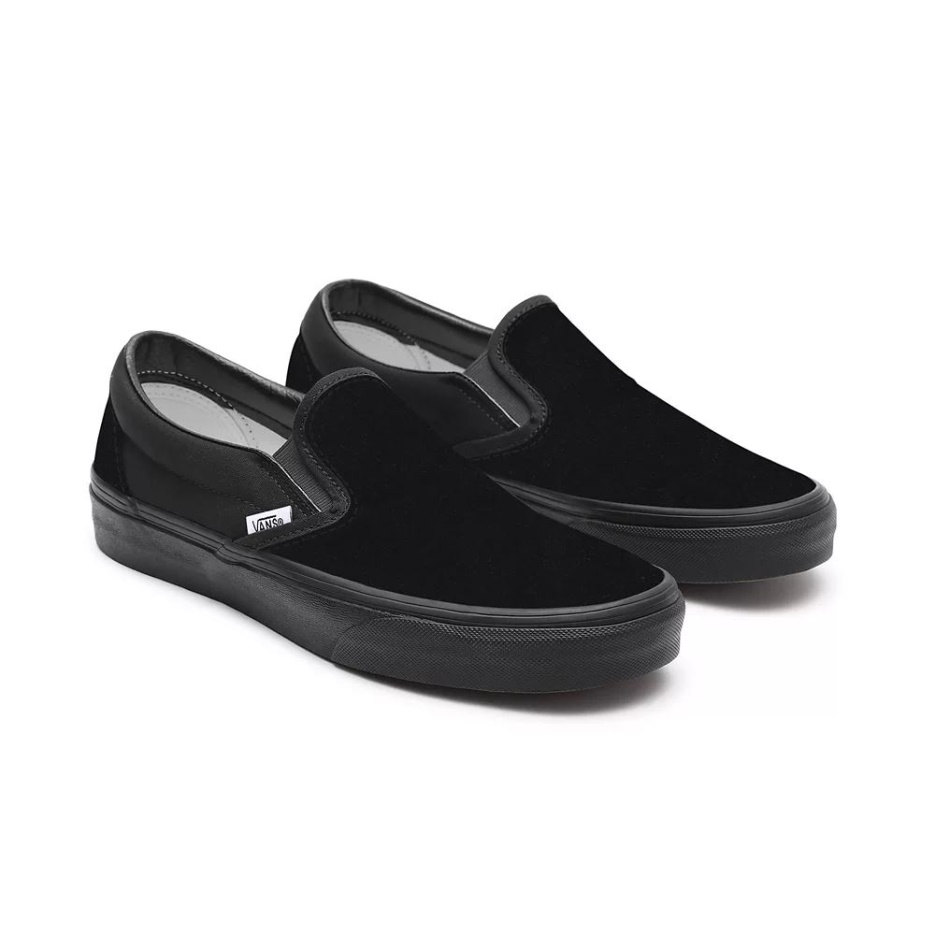 Chaussures Vans Kids Customs Total Noir Slip-on (4-8 Ans)