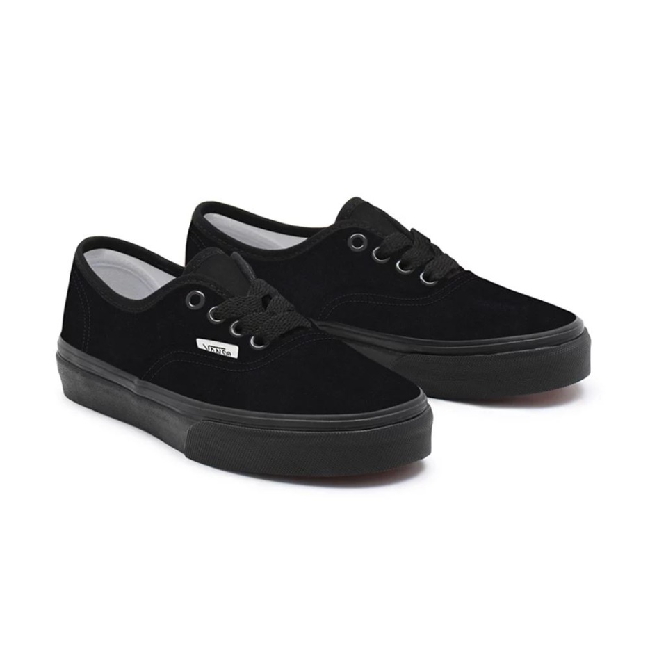 Vans Kids Customs Total Suède Noir Authentique (4-8 Ans)