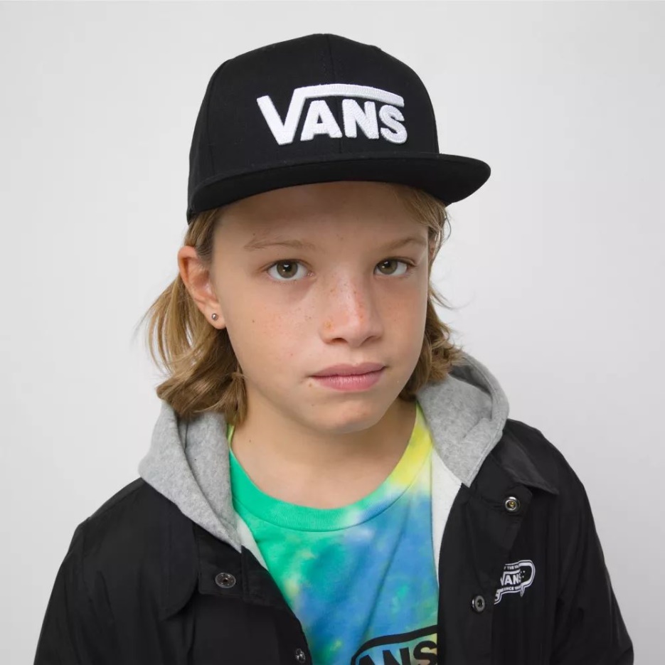 Vans Casquette Enfant Drop V Snapback (8-14 Ans) Noir-blanc