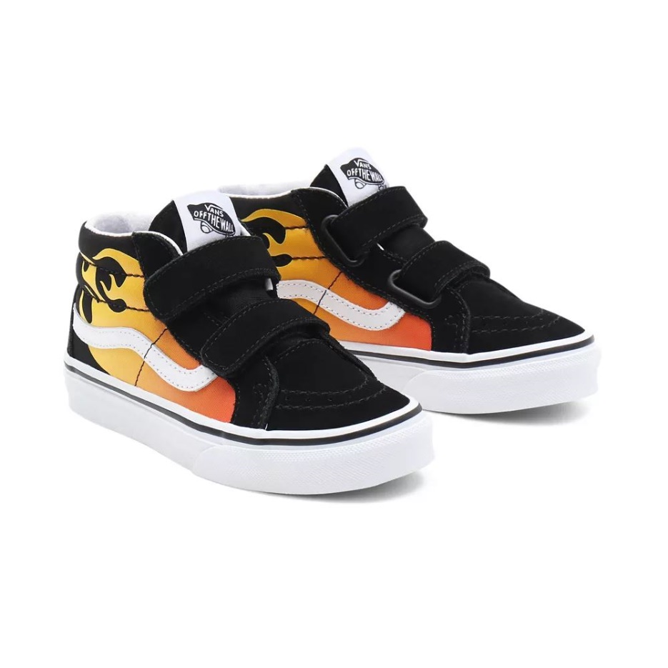 Chaussures Vans Kids Hot Flame Sk8-mid Reissue V (4-8 Ans) Noir
