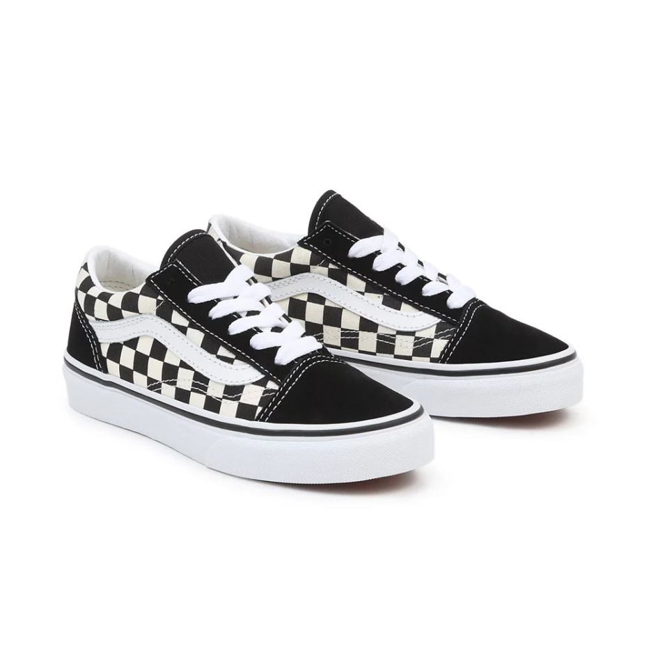 Chaussures Vans Kids Primary Check Old Skool (4-8 Ans) Noir-blanc