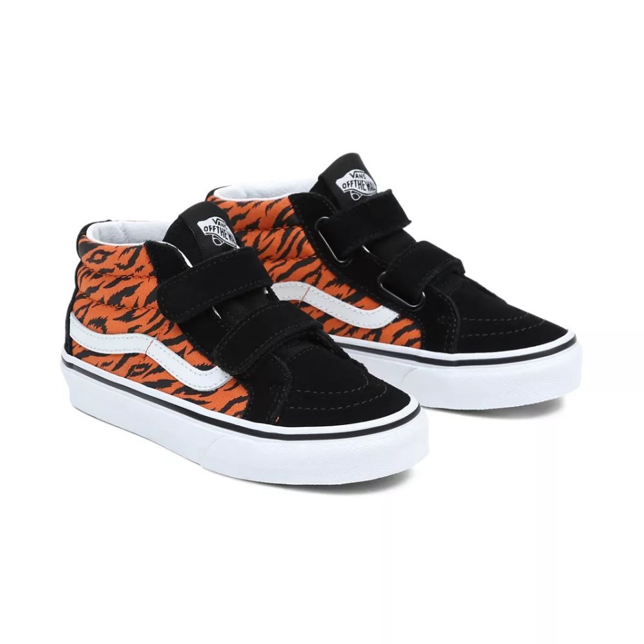 Chaussures Vans Kids Sk8-mid Reissue V (4-8 Ans) Noir-orange