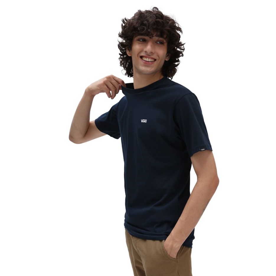 Vans T-shirt Logo Poitrine Gauche Bleu-marine