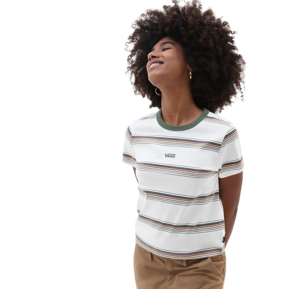 Vans Line Drive Mini T-shirt Vert-blanc