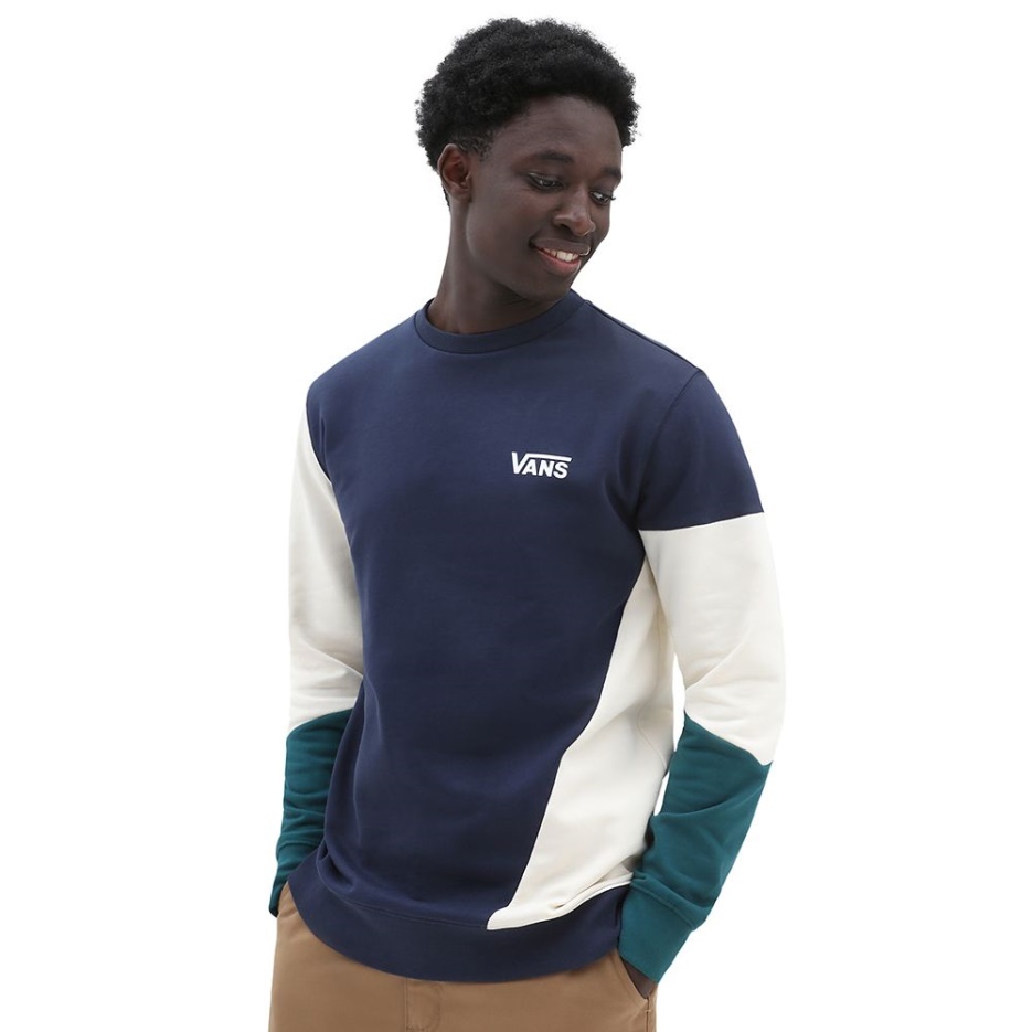 Pull Vans Offset Crew Bleu-blanc