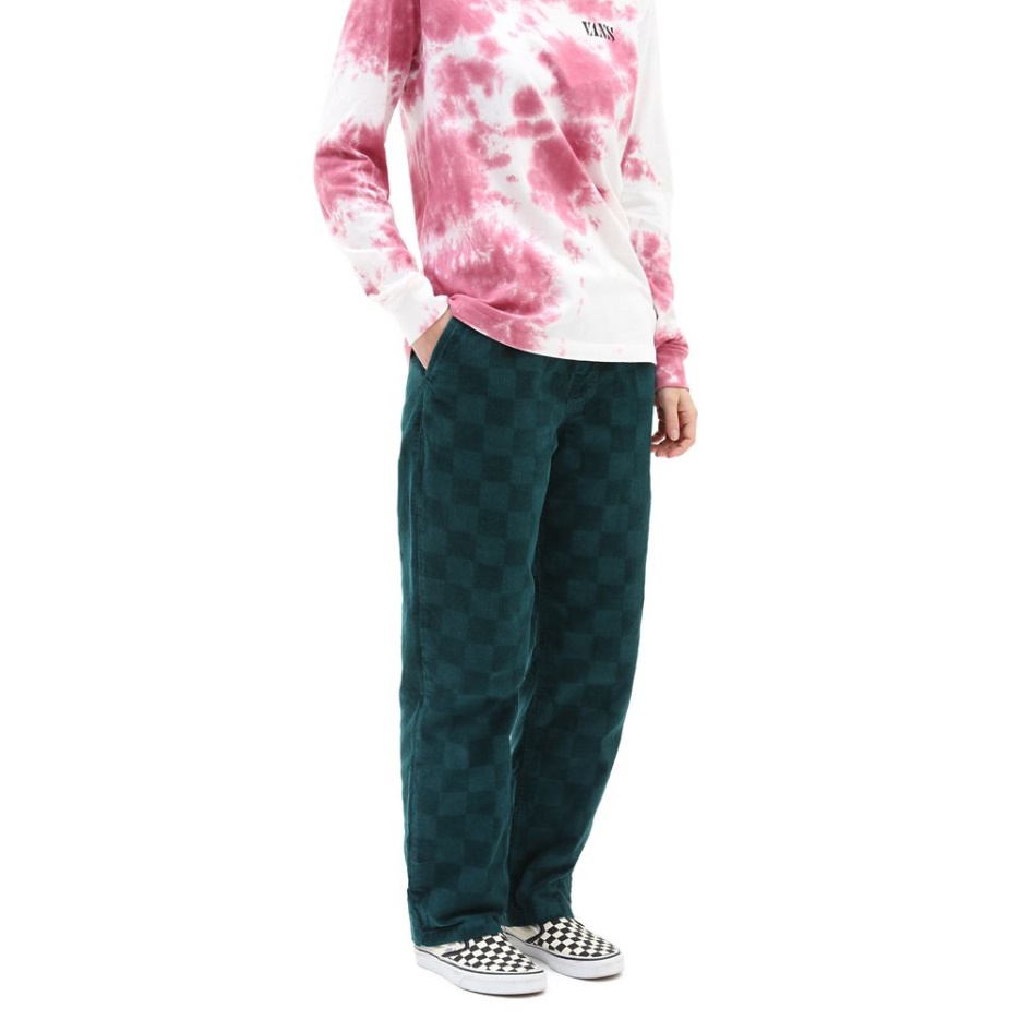 Vans Range Cord Check Pantalon Bleu