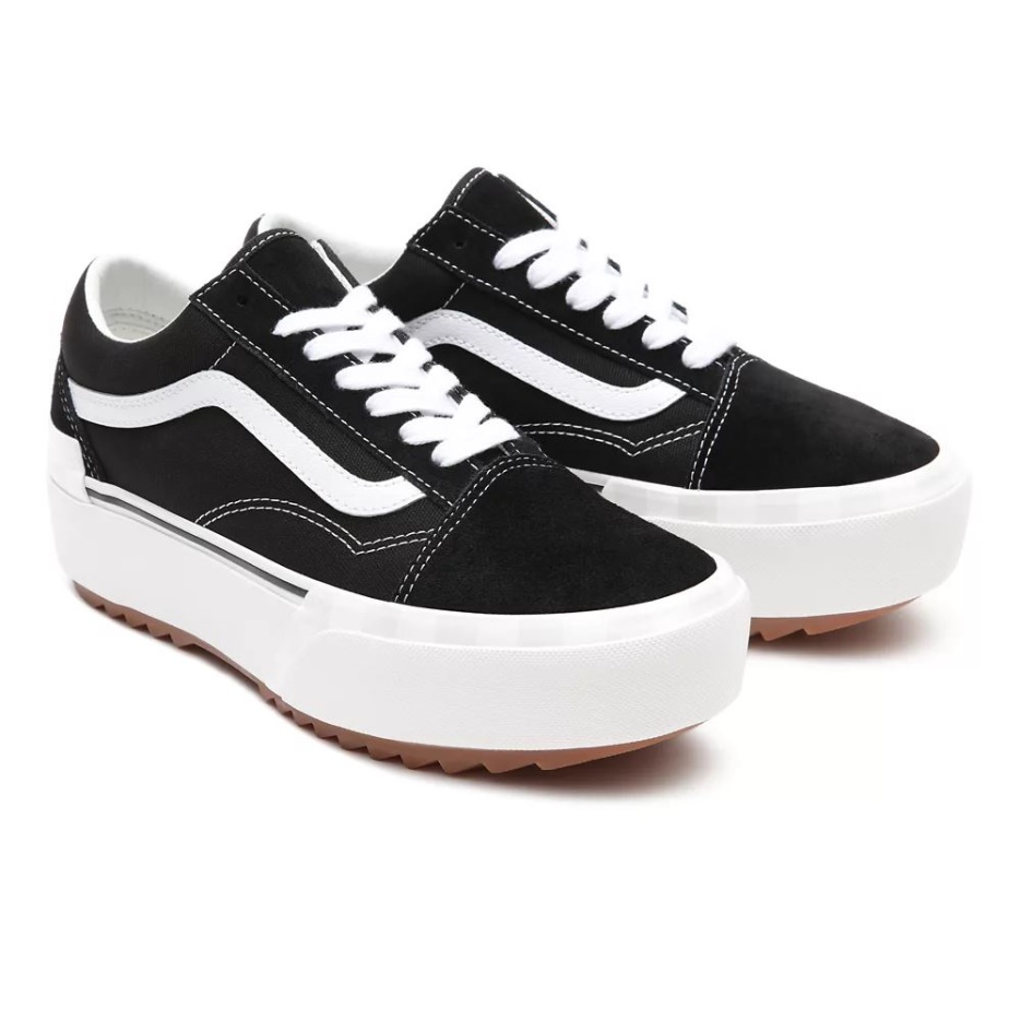 Vans Daim/toile Old Skool Chaussures Empilées Noir