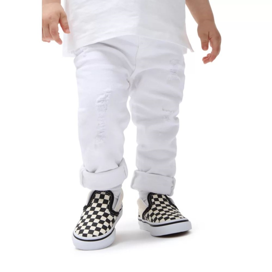 Vans Chaussures Enfant Checkerboard Slip-on (1-4 Ans) Noir-blanc