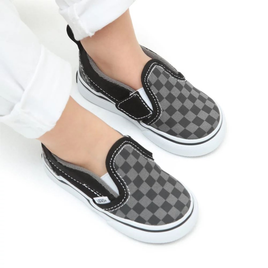 Vans Chaussures Bambin Checkerboard Slip-on V (1-4 Ans) Noir-gris