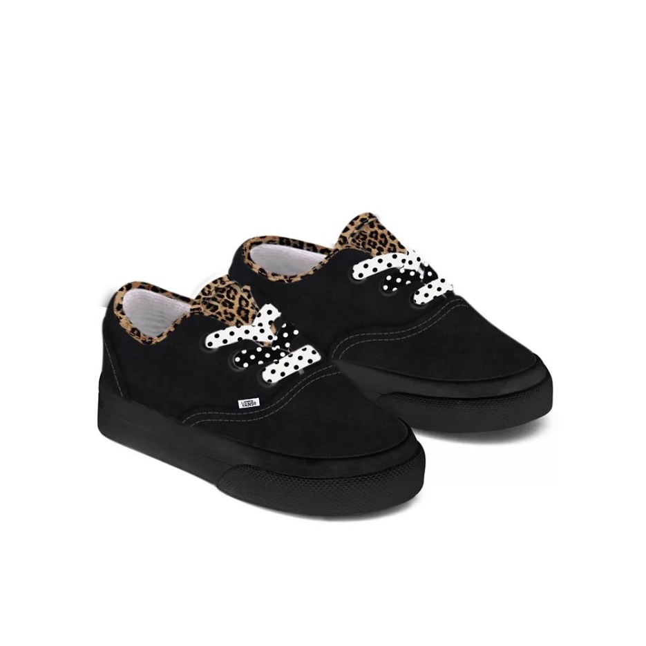 Vans Bambin Customs Léopard Noir Chaussures Authentiques (1-4 Ans)