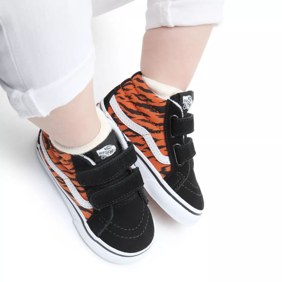 Chaussures Vans Bambin Sk8-mid Reissue V (1-4 Ans) Noir-orange