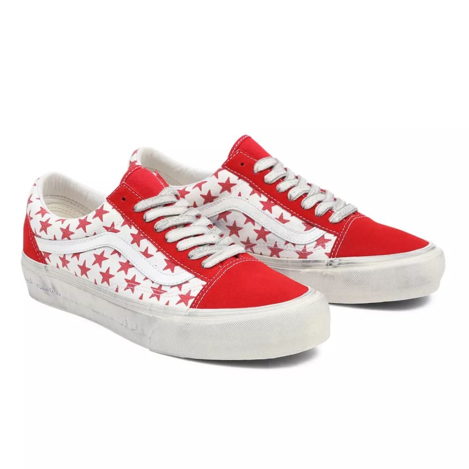 Voûte Par Vans X Bianca Chandôn Chaussures Old Skool Rouge-blanc