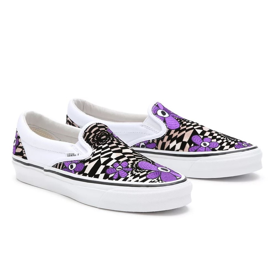 Chaussures Voûte Par Vans X Perks Et Mini Og Classic Slip-on Lx Blanc-marron