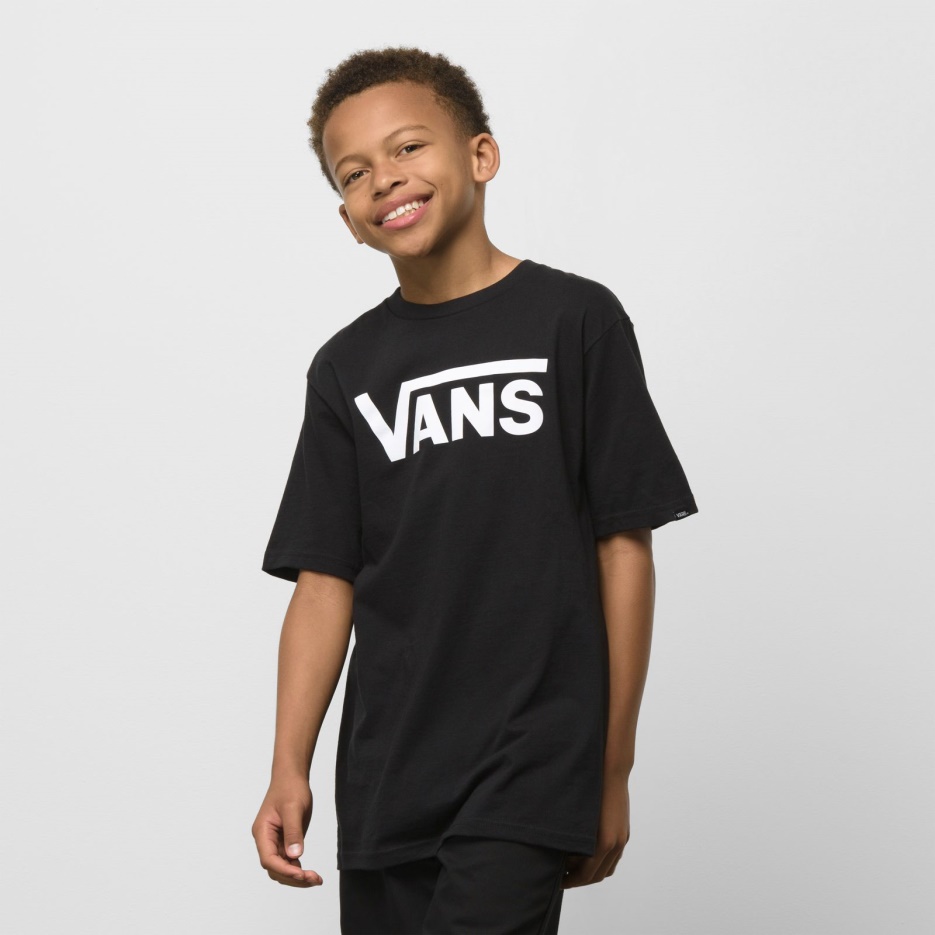 T-shirt Vans Classic Garçon Noir-blanc
