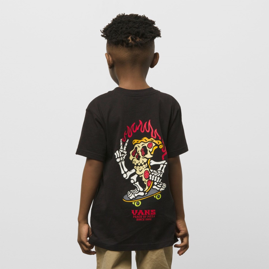 T-shirt Petits Enfants Vans Pizzeria Noir