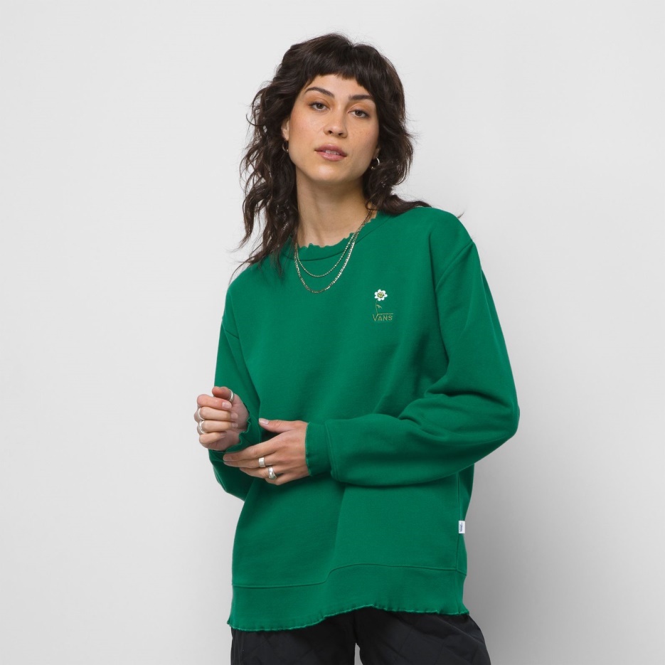 Vans Anaheim Floral Heavyweight French Terry Bff Crew Veste Verte