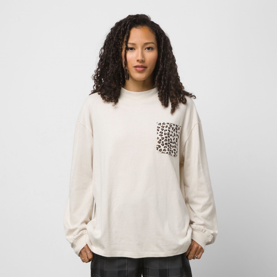 Vans Animal Mix Blousant T-shirt Manches Longues Avoine
