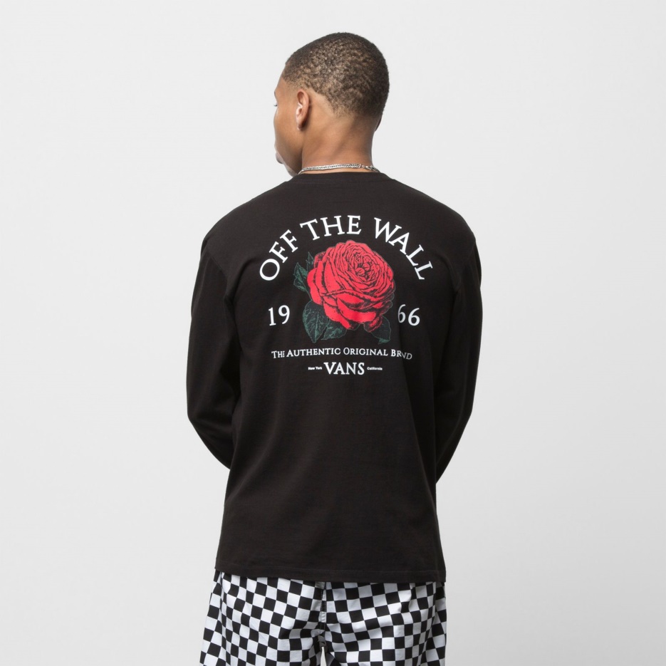 Vans Authentique Original Rose T-shirt Manches Longues Noir