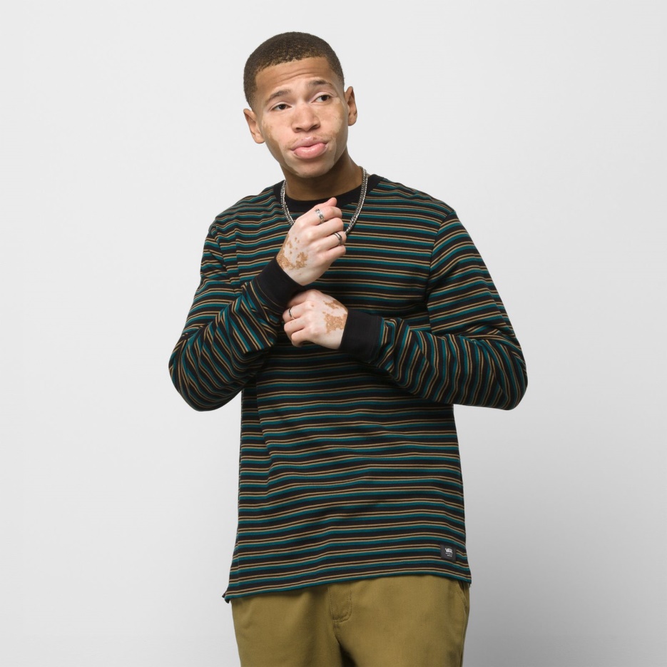 Vans Awbrey Chemise Manches Longues Noir-bleu Sarcelle