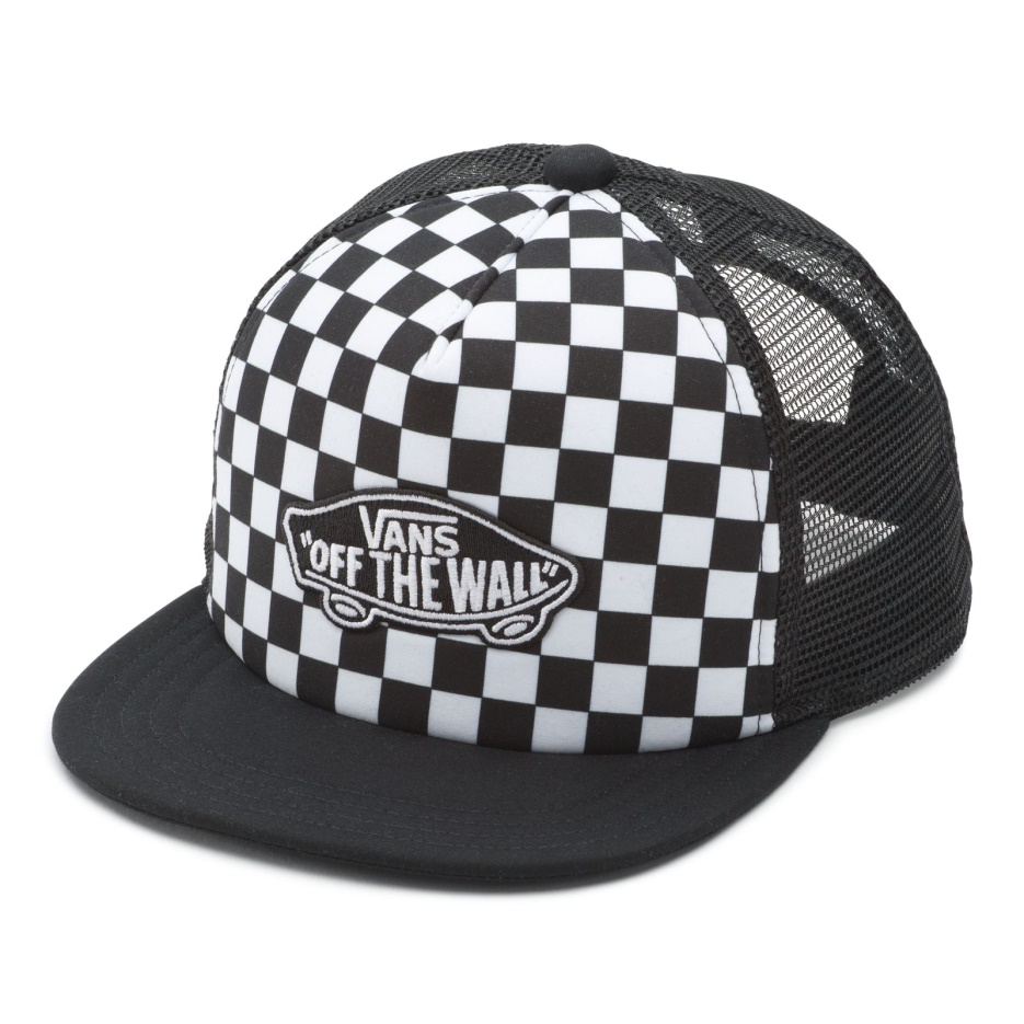 Vans Boys Classic Patch Trucker Plus Chapeau Damier Noir-blanc