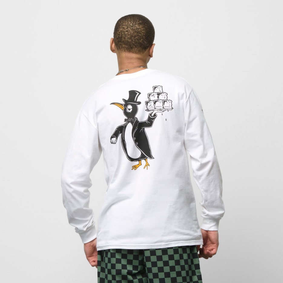 Vans Damier Recherche T-shirt Manches Longues Blanc