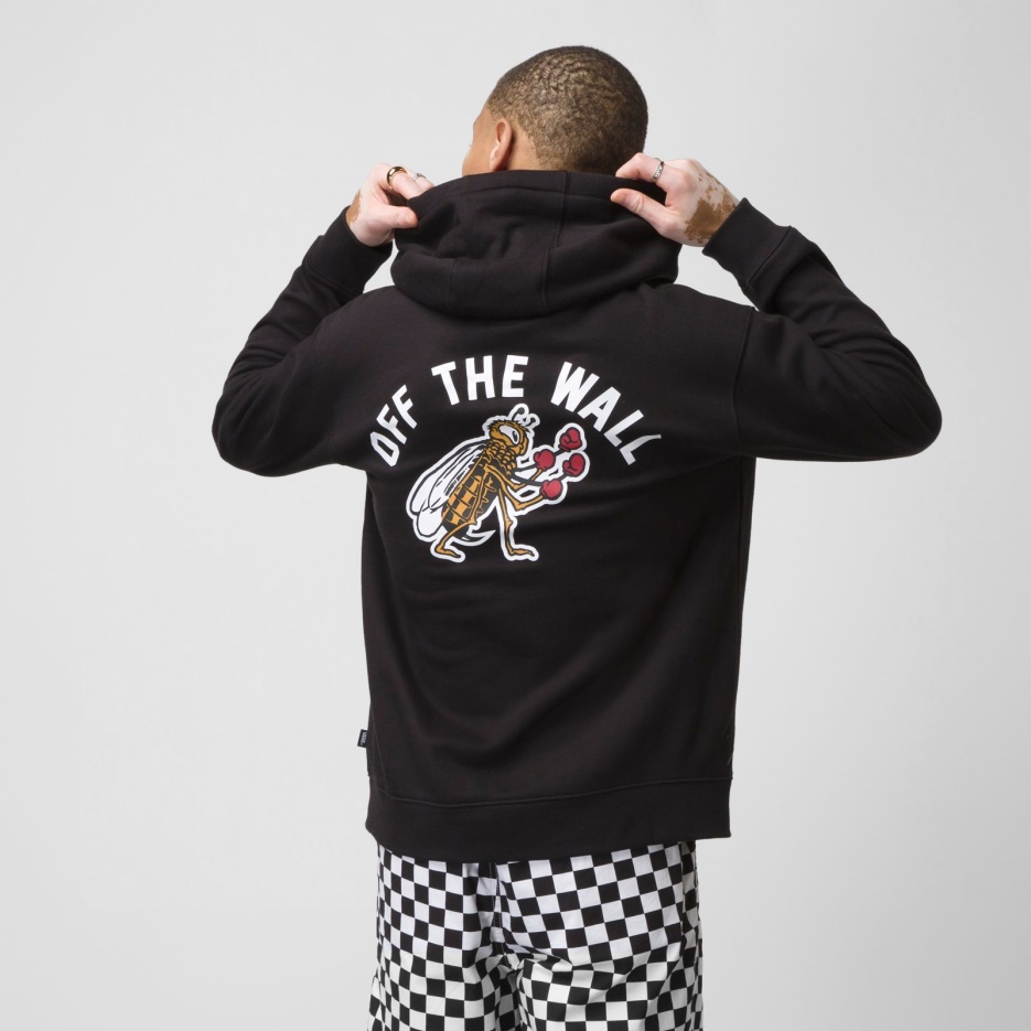 Vans - Checkerboard Research - Pull à Capuche Noir Homme