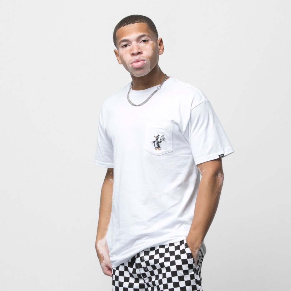 Vans T-shirt Recherche Damier Blanc