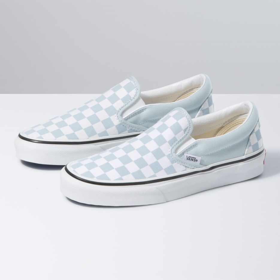 Vans Checkerboard Slip-on Bleu Bébé-true White
