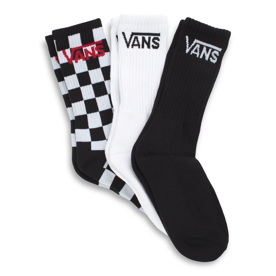 Vans Classic Crew Garcon 3 Pack Taille 1-6 Damier Noir
