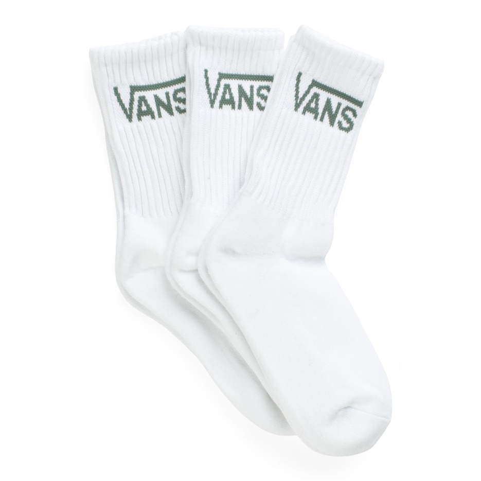 Vans Classic Crew Sock 3pk Taille 6.5-10 Blanc-vert Canard