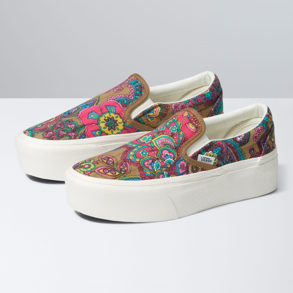 Vans Classic Slip-on Stackform Paisley Bloom Tabac Marron
